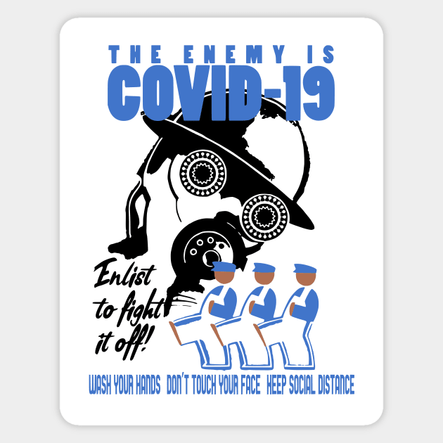 The Enemy is COVID-19 Sticker by alexp01